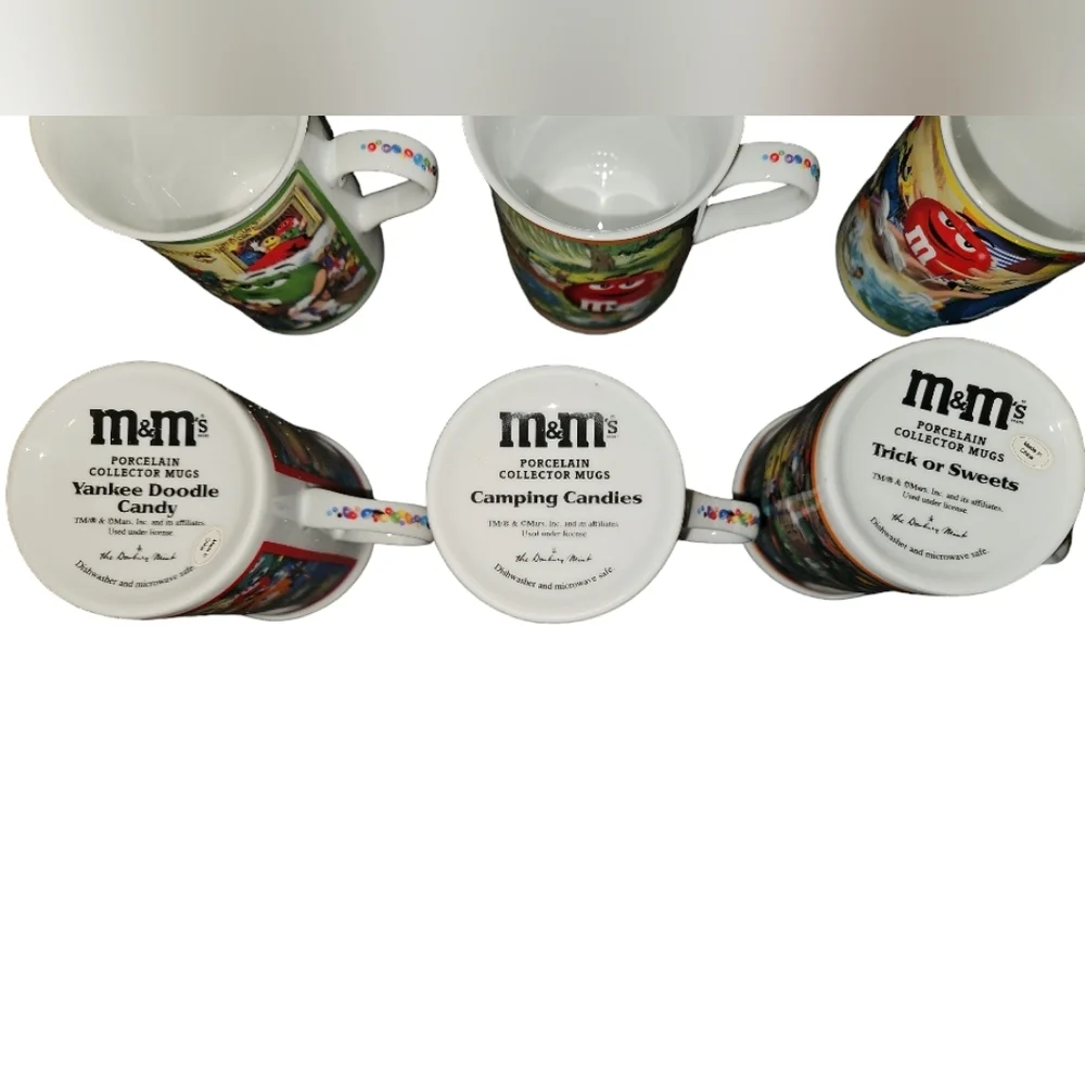 12PC Danbury Mint M&M's Porcelain Collector Mugs Complete Set - Picture 3 of 9